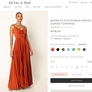 Naira Pleated Maxi Dress - Sunset Orange